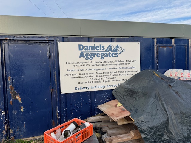 Daniels Aggregates yard with quality construction materials
